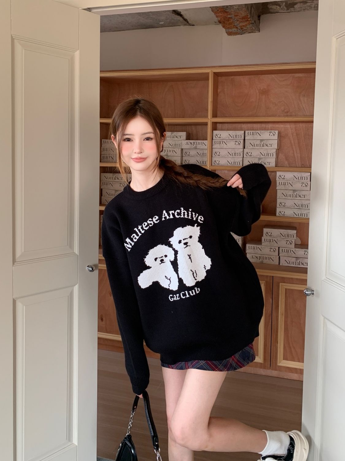 韓系甜美復古卡通慵懶風開衫毛衣女學生秋冬韓版寬鬆百搭針織上衣