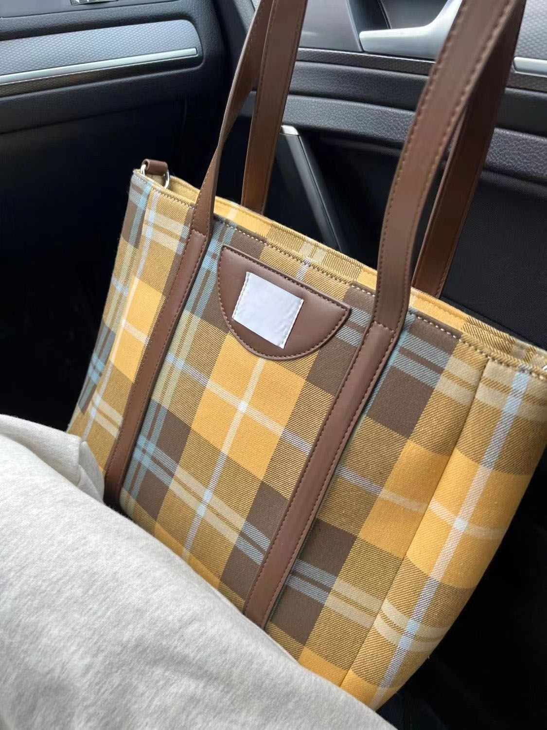 Large Capacity Commuter Bag  Autumn/Winter New Bag Women's Plaid Casual Versatile Handbag Tote Computer Bag Tide