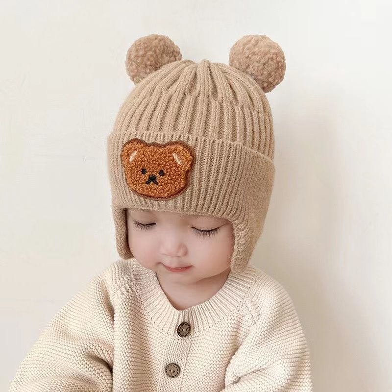 婴儿帽子加厚新生儿胎帽保暖初生男女童针织帽冬季可爱宝宝超萌
