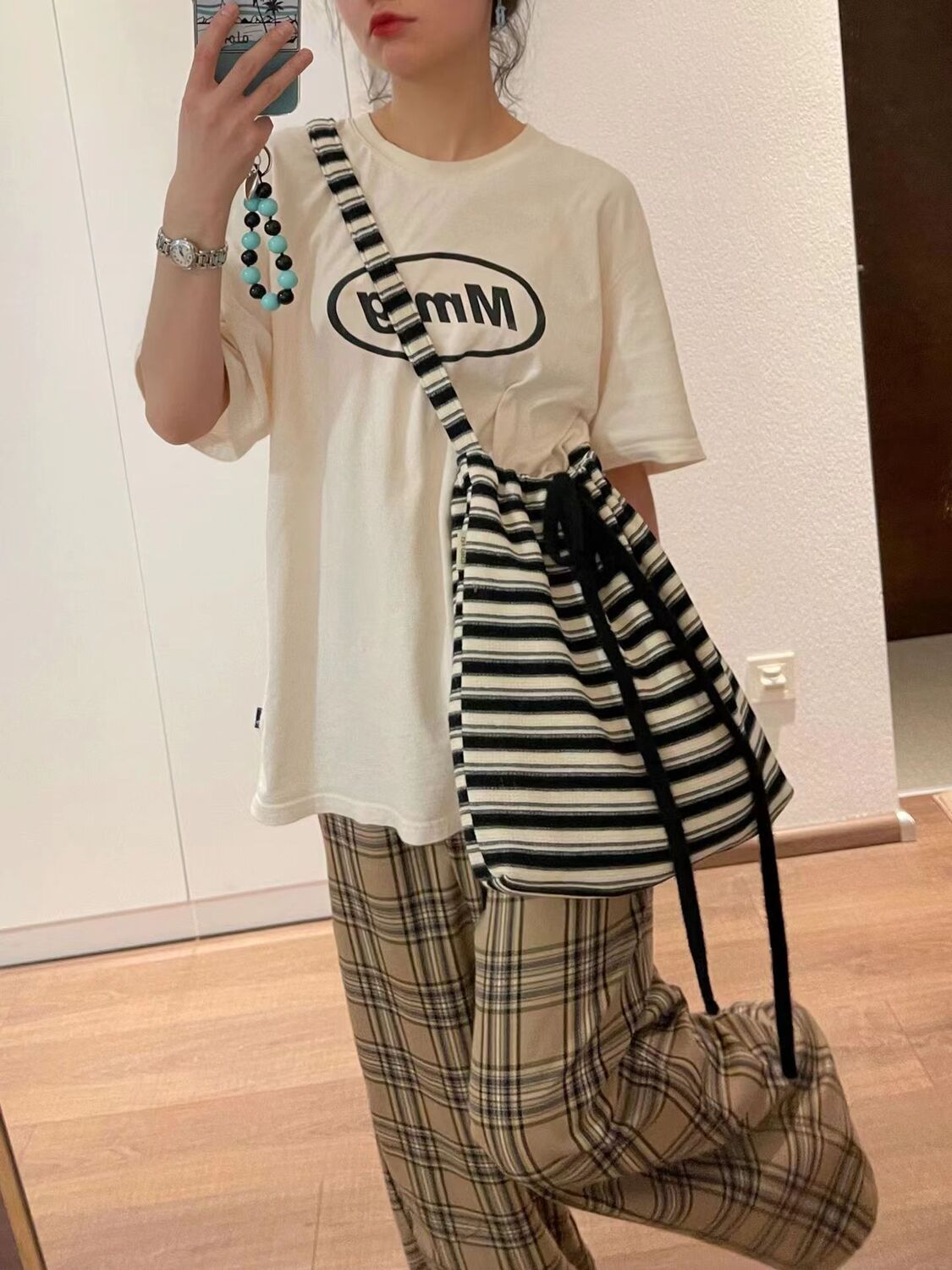 Leisure and Lazy Stripe Fashion Fabric Bag 2023 Autumn/Winter Simple Crossbody Bag Korean Small One Shoulder Commuter Bag