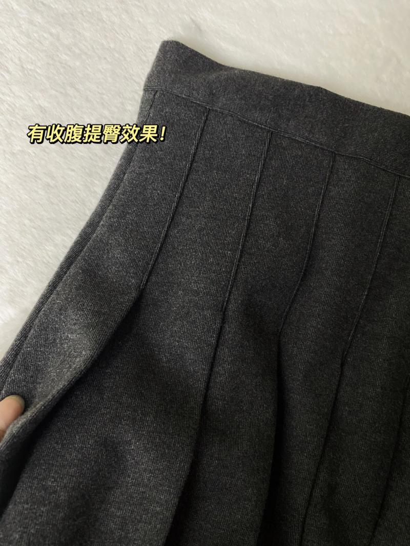 毛呢百褶裙女秋冬2023大碼胖mm高腰學院風灰色半身裙jk短裙a字裙