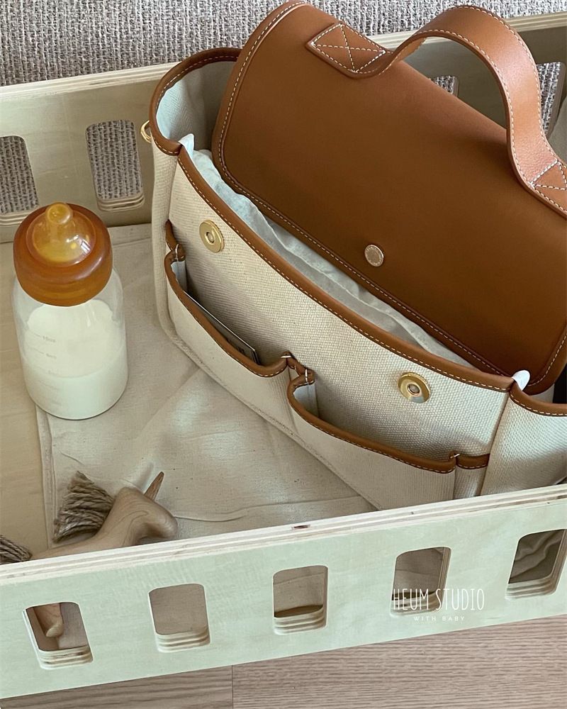 Korean INS Large Capacity Multifunctional Casual Mother And Baby Color Block Lightweight Crossbody Mommy Bag For Outings_voghion.com