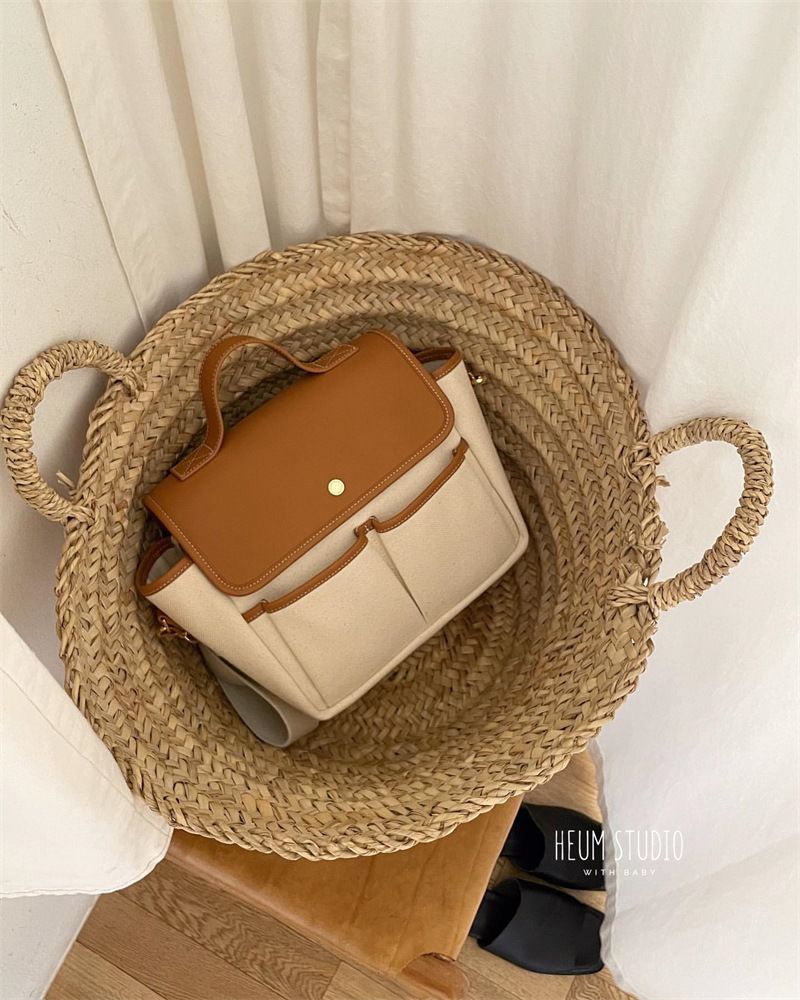 Korean INS Large Capacity Multifunctional Casual Mother And Baby Color Block Lightweight Crossbody Mommy Bag For Outings_voghion.com