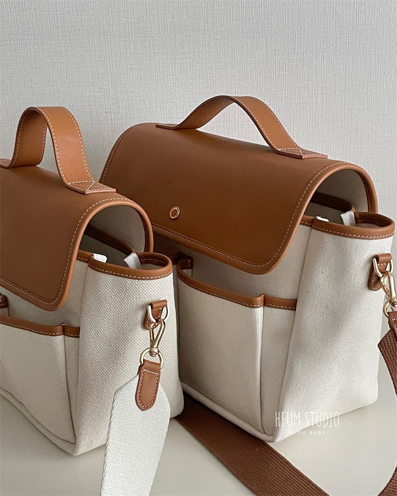 Korean INS Large Capacity Multifunctional Casual Mother And Baby Color Block Lightweight Crossbody Mommy Bag For Outings_voghion.com