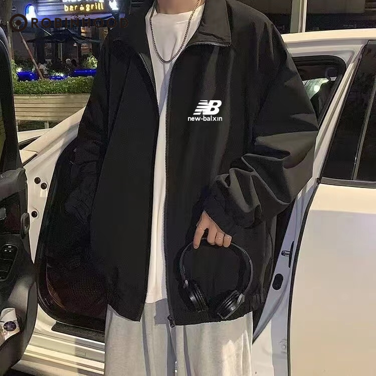 ROBINHOOD韩版oversize棒球服校园风设计感外套百搭防风防水夹克