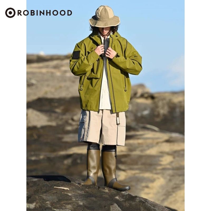 ROBINHOOD美式高街小众设计感情侣装连帽夹克外套新款机能风冲锋