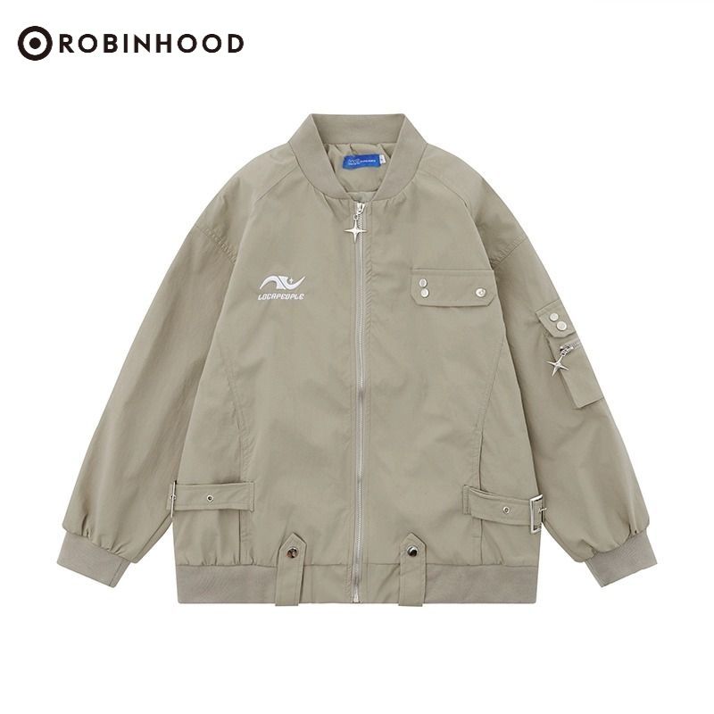 ROBINHOOD美式复古外套街头休闲棒球服潮流小众春秋季新款夹克