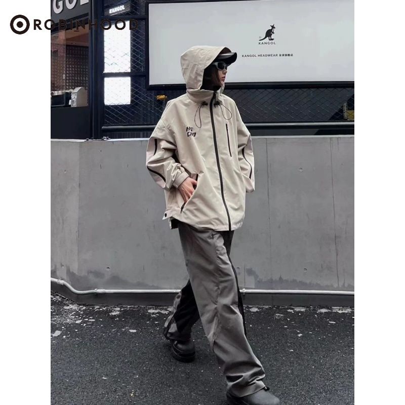 ROBINHOOD Jacket Jacket for Men and Women Spring and Autumn American Retro Senior Couple Trendy Brand Functional Windbreaker Jacket