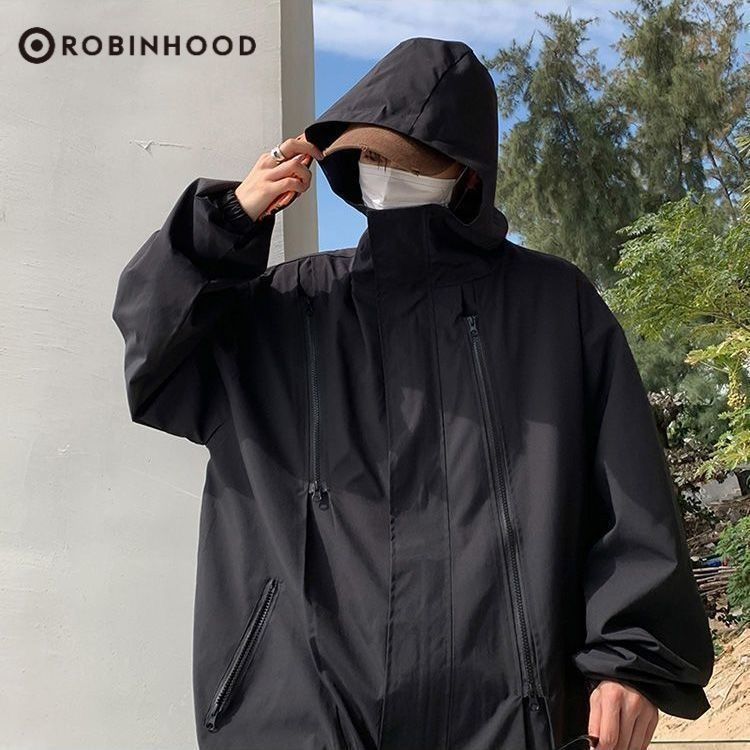 美式黑武士衝鋒衣男士外套春秋款痞帥高級感夾克高街潮牌oversize
