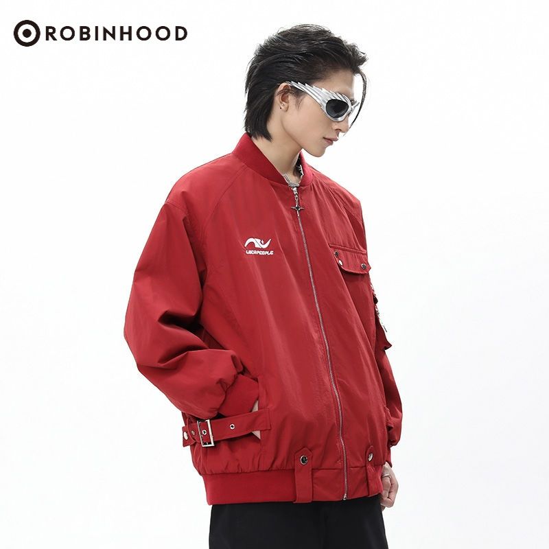 ROBINHOOD美式复古外套街头休闲棒球服潮流小众春秋季新款夹克