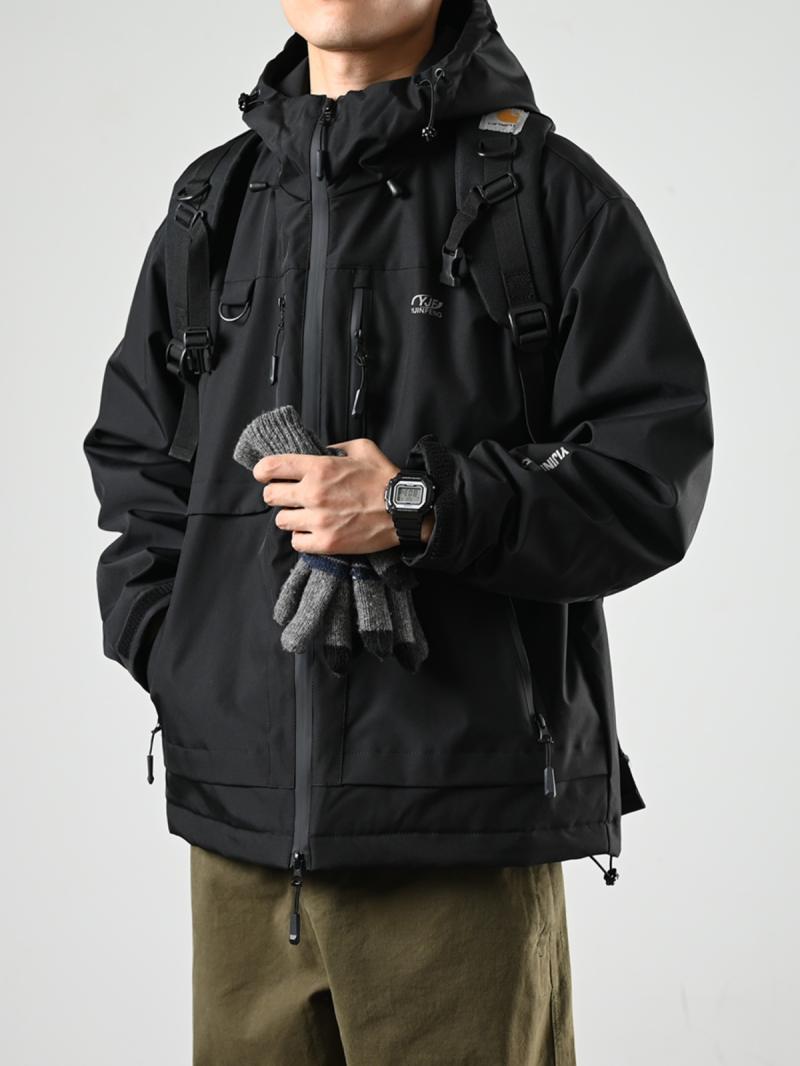 XGI Down Jacket Men's Waterproof Jacket Trendy Brand Outdoor Casual Large Pocket Functional Japanese Hooded Top