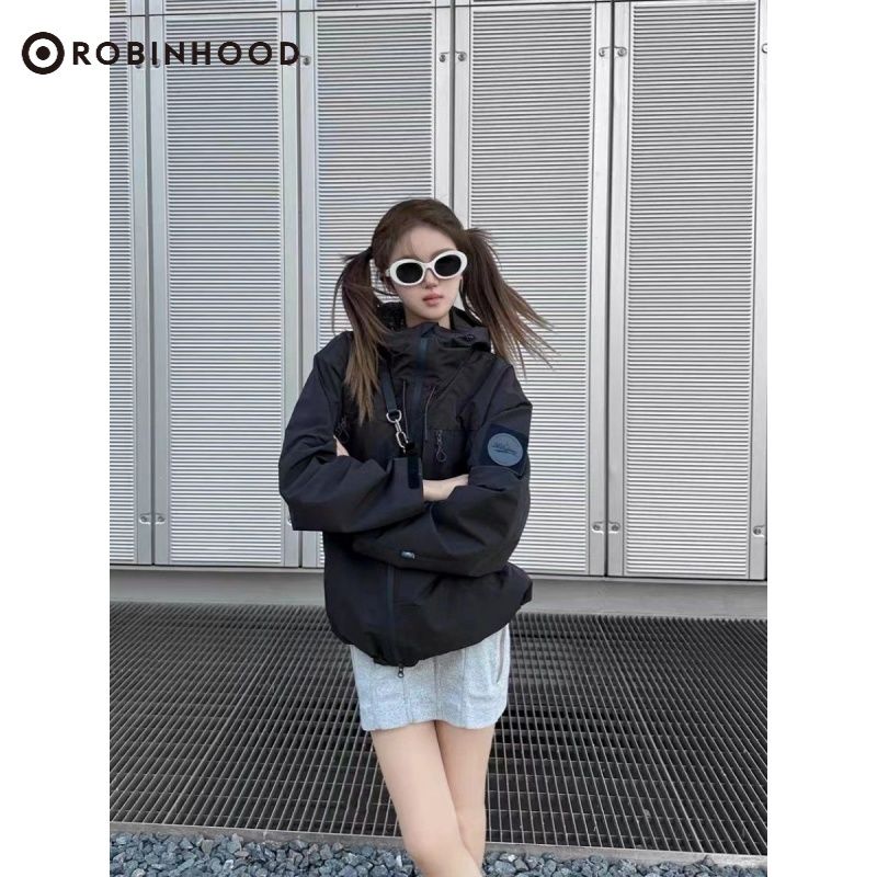 ROBINHOOD2023新款春秋旅行登山服防風防水夾克美式戶外衝鋒衣