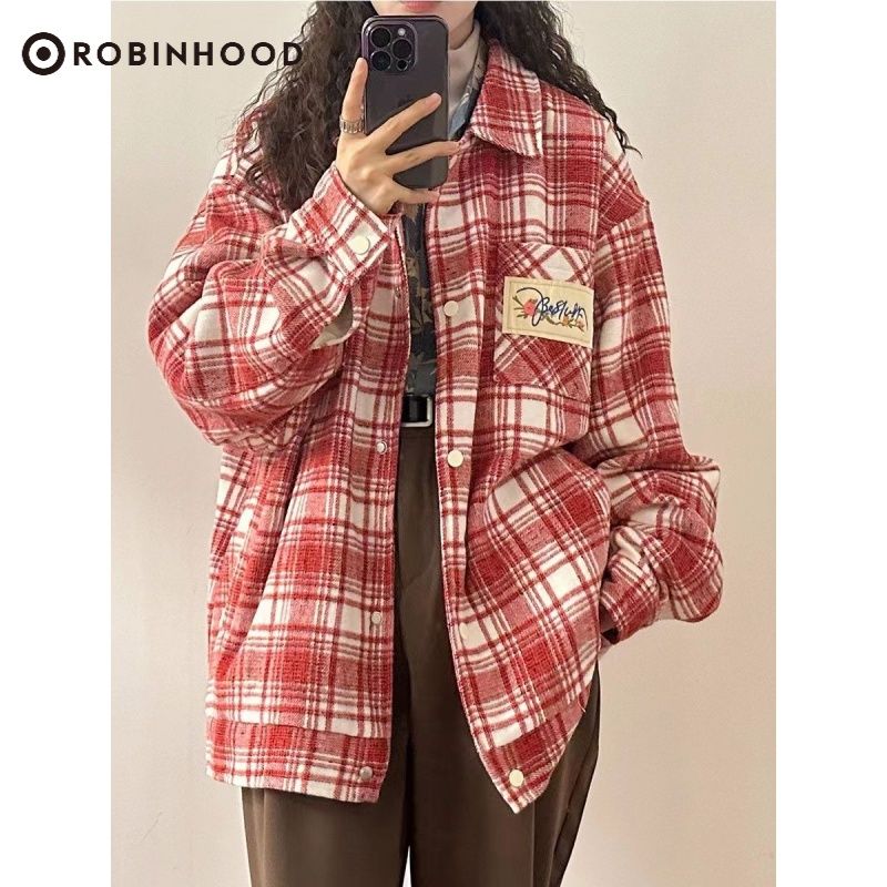ROBINHOOD2023 spring and autumn new style jacket top design niche American high-end red jacket for men