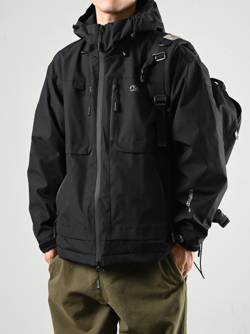 XGI Down Jacket Men's Waterproof Jacket Trendy Brand Outdoor Casual Large Pocket Functional Japanese Hooded Top
