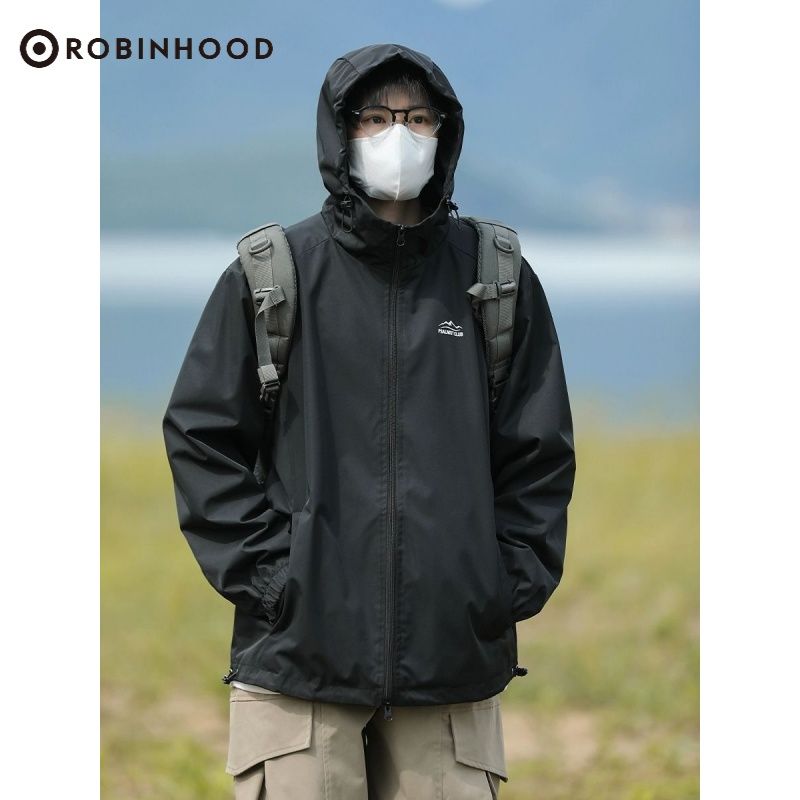 ROBINHOOD日系戶外衝鋒衣外套春秋防水登山服情侶工裝運動夾克