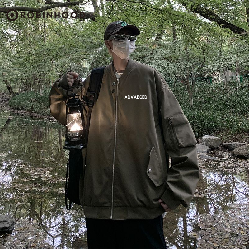 ROBINHOOD handsome street jacket men's spring and autumn trendy brand workwear baseball uniform windproof and waterproof American jacket