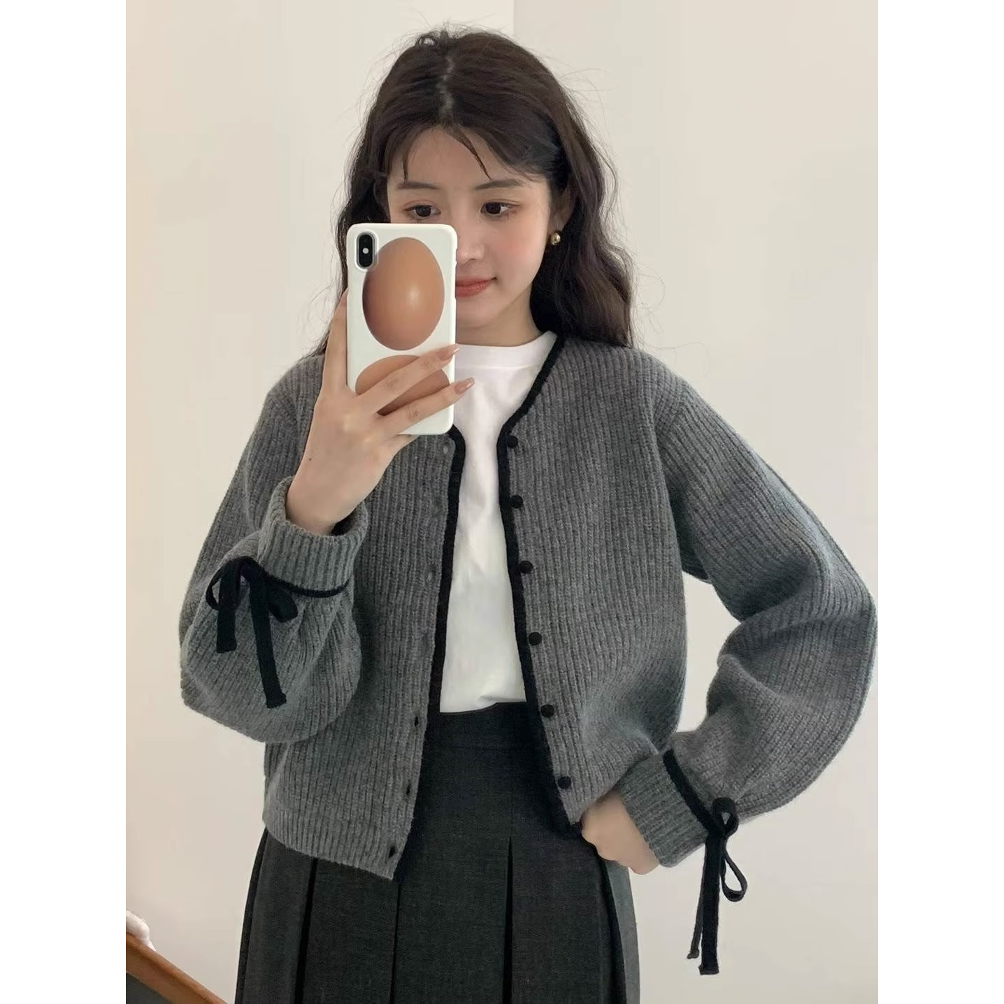 法式復古高級感針織開衫女早秋秋季外搭小香風毛衣女外套短款上衣