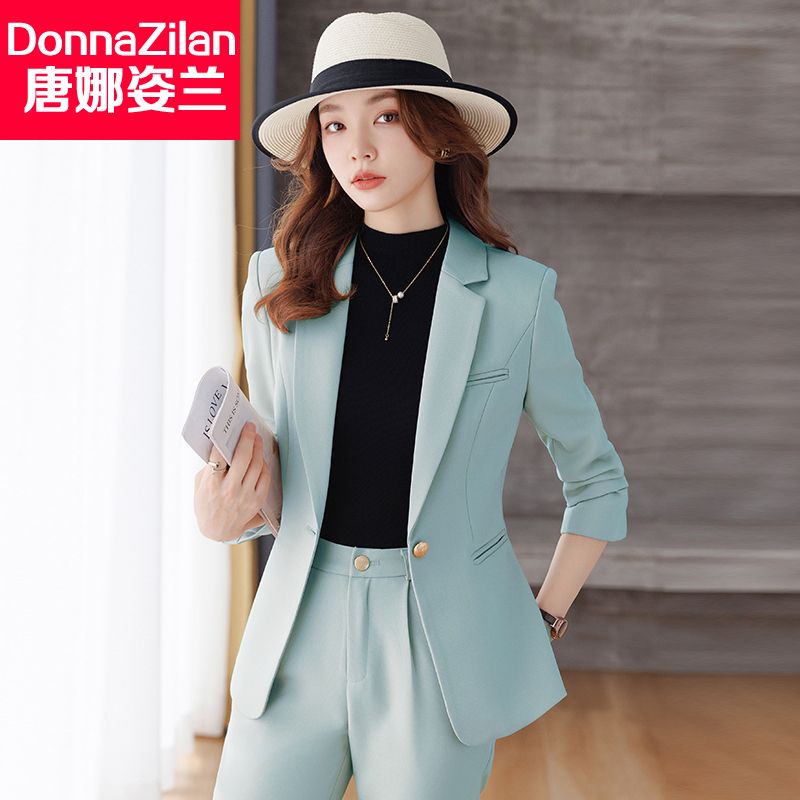 氣質休閒西裝外套女小個子2023春秋新款時尚通勤收腰顯瘦西服上衣