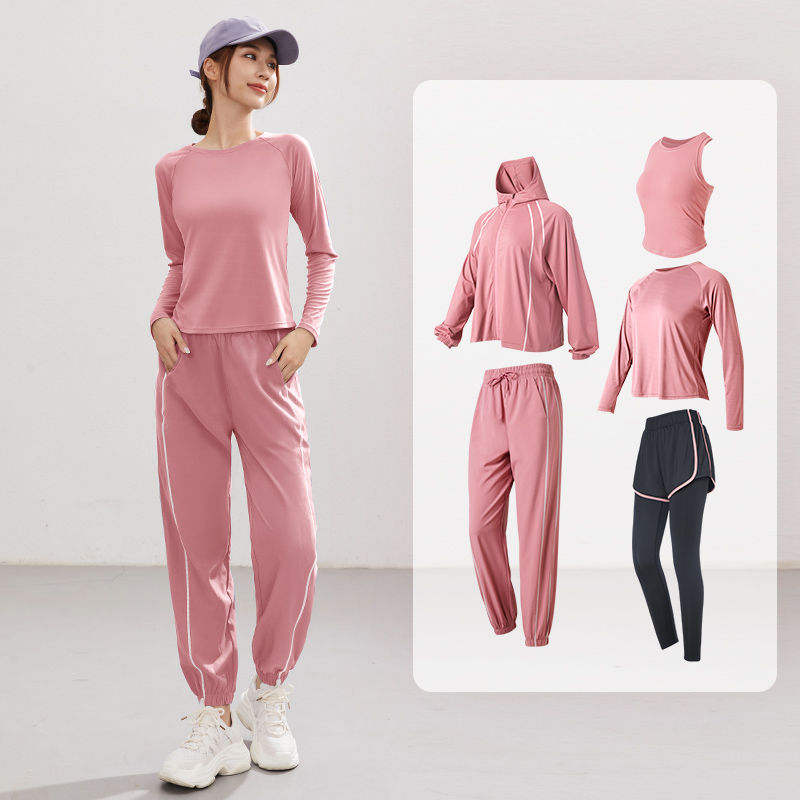 Vanstick Yoga Clothing Suit Women's Quick-Drying Clothes Morning Running Breathable Sportswear School Loose Student Fitness Suit
