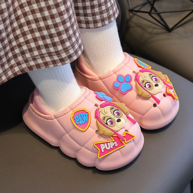 儿童棉拖鞋可爱男女童室内外穿居家防滑保暖小孩包头亲子棉拖鞋