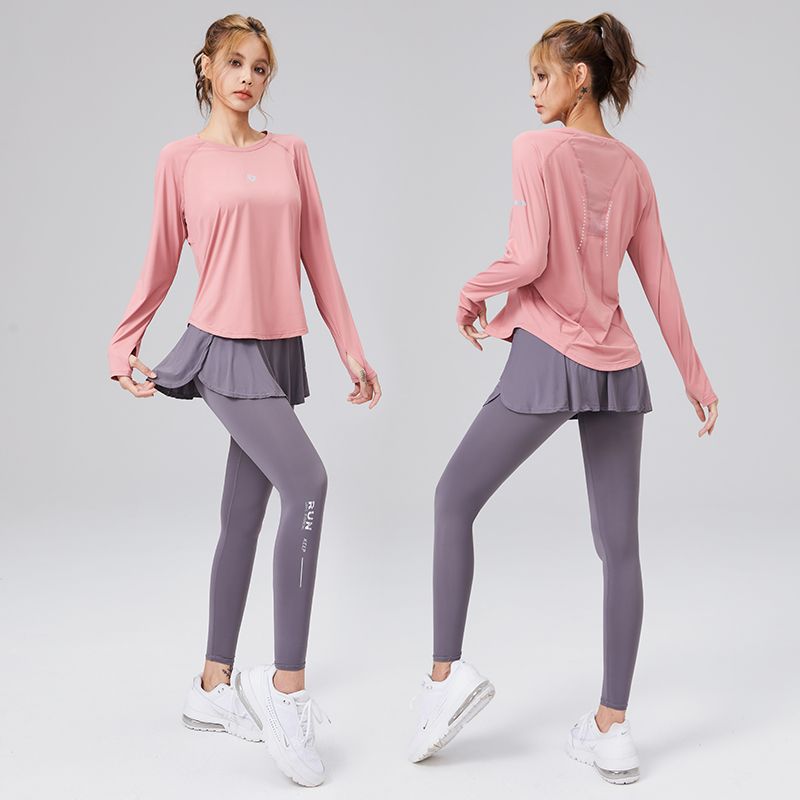 Vanstick fitness suit women's long-sleeved running suit sports suit student dance training yoga suit