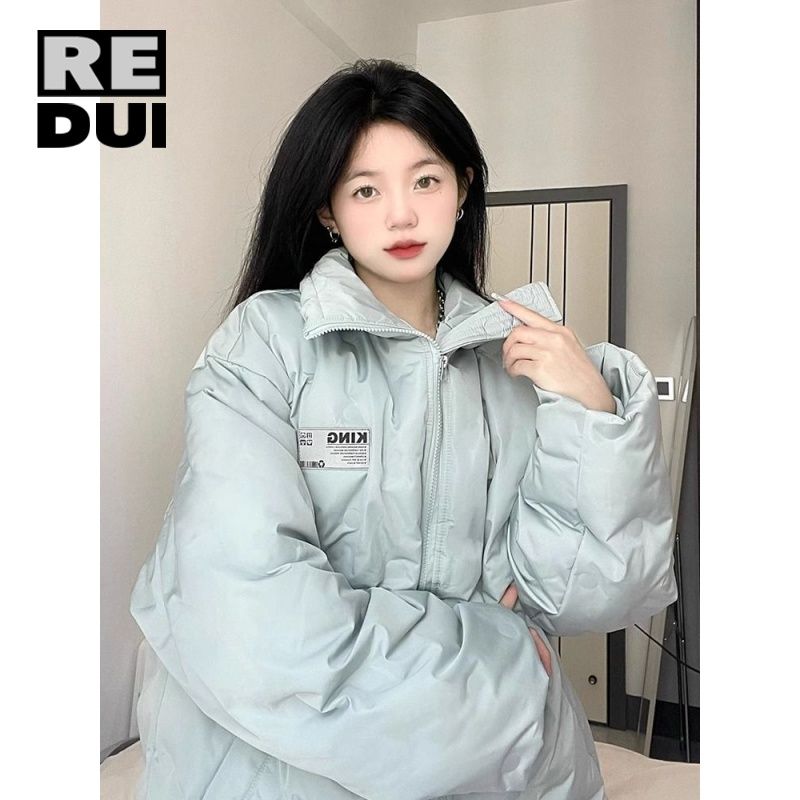 2023冬季新款國潮牌立領棉衣棉服男女秋冬季新款情侶寬鬆加厚外套