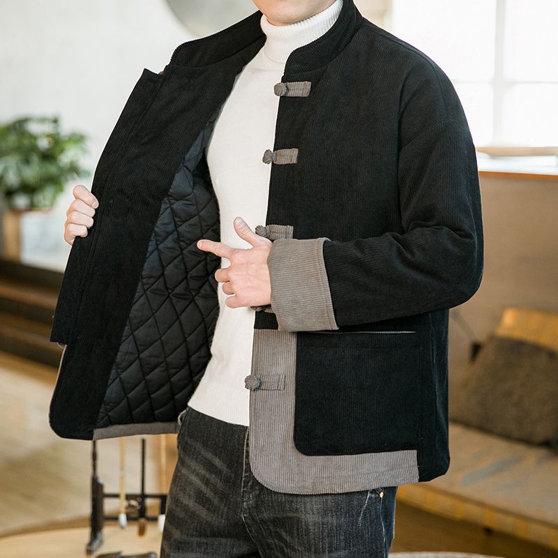唐裝男中國風棉衣復古風盤扣棉服青年大碼加厚漢服外套中老年棉襖