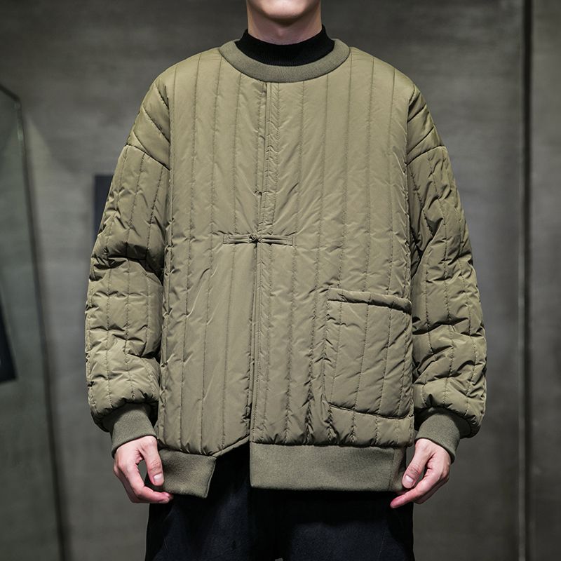 冬季中國風男裝棉衣男中式復古青年唐裝盤扣外套大碼套頭寬鬆棉服