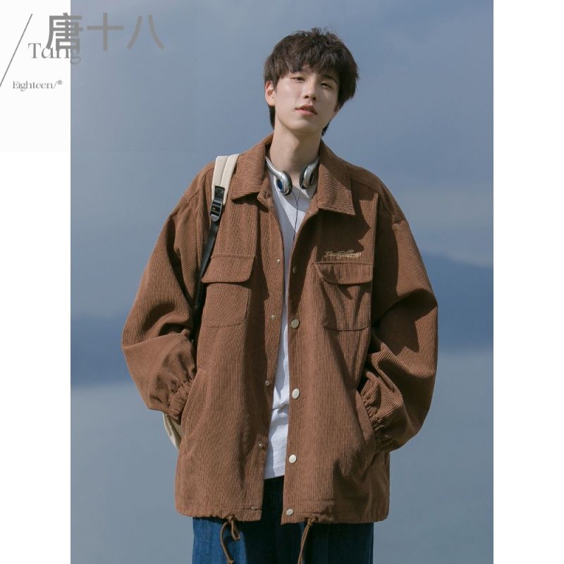 日系cityboy燈芯絨外套男士秋冬季新款寬鬆休閒男生翻領夾克衫