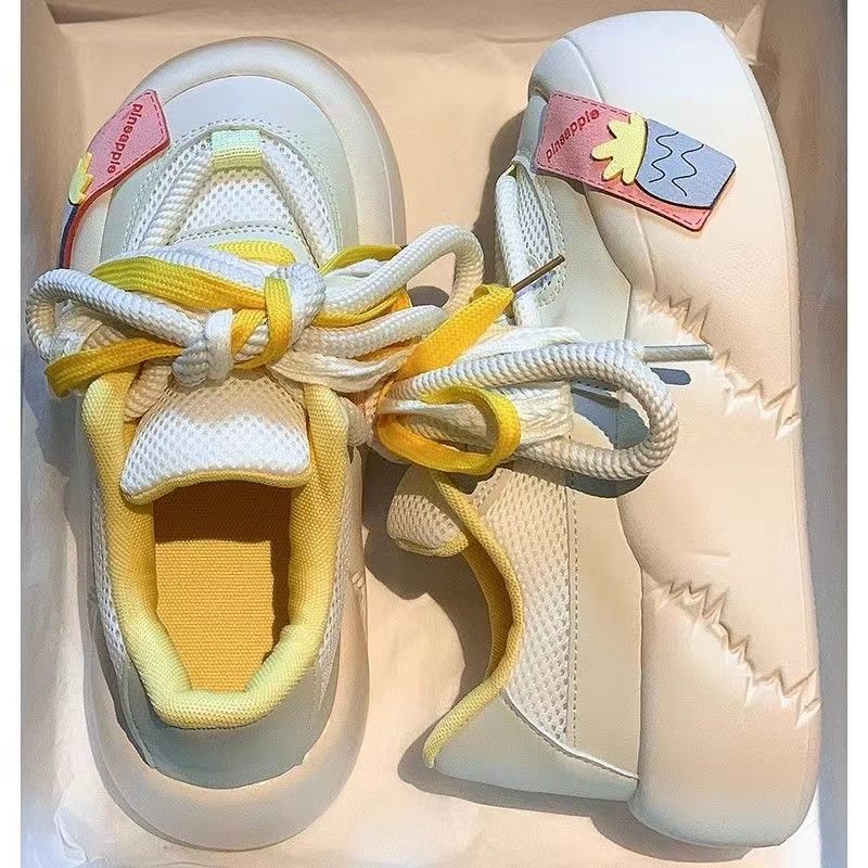 奶fufu厚底增高小白鞋女2023年秋季新款板鞋设计感多巴胺彩色鞋子