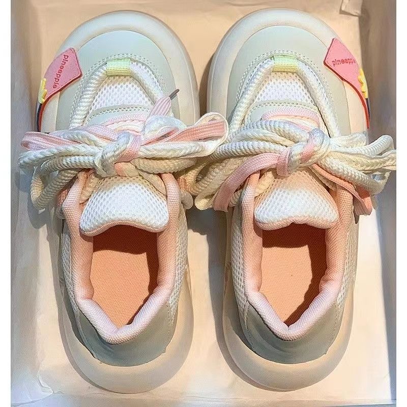 奶fufu厚底增高小白鞋女2023年秋季新款板鞋设计感多巴胺彩色鞋子