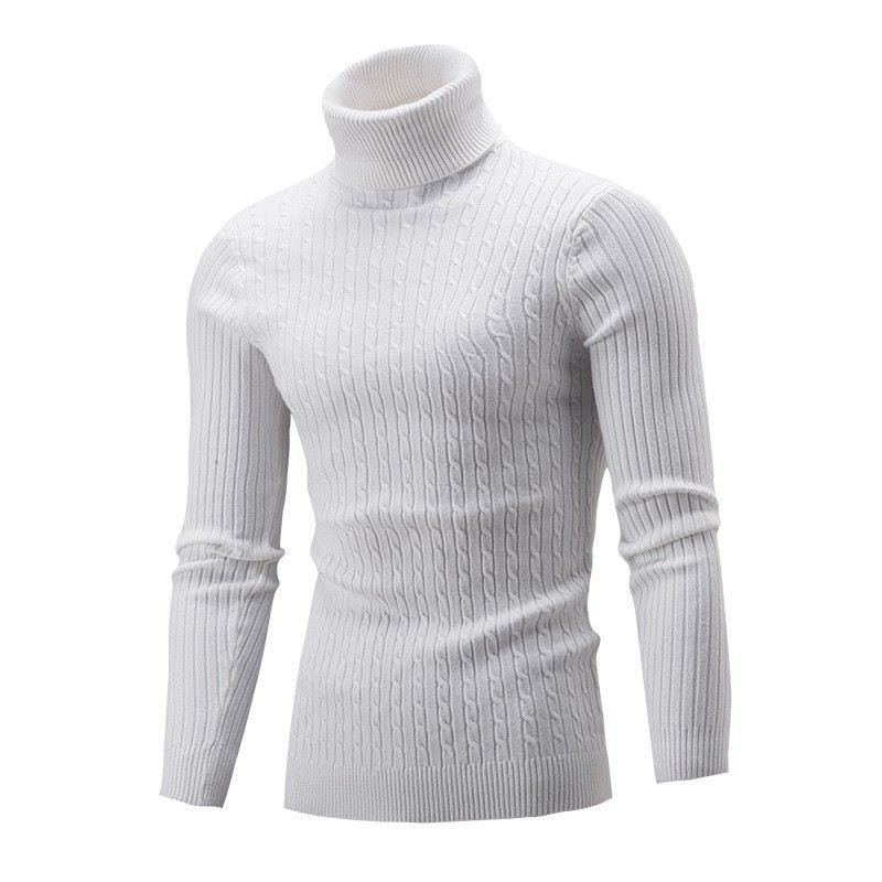 Mens Turtleneck Oversized Knit Bottom Turtleneck Plus Size Knit_voghion.com