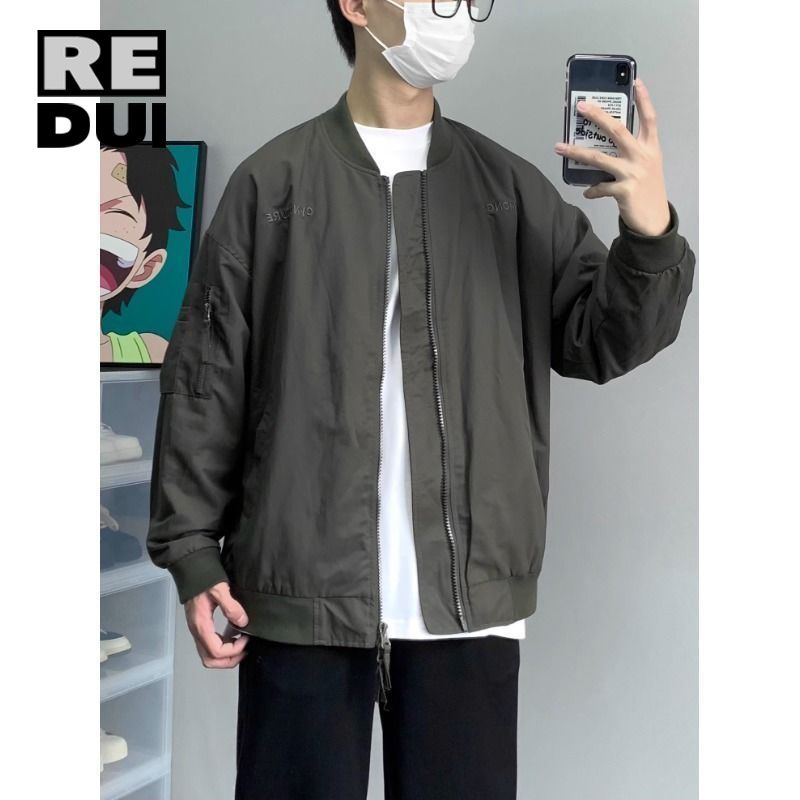 秋冬飛行夾克外套刺繡字母棒球服設計感美式休閒潮牌情侶百搭上衣