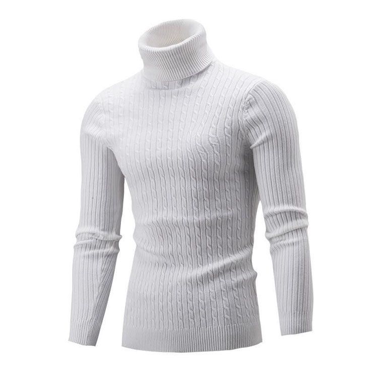 Mens Turtleneck Oversized Knit Bottom Turtleneck Plus Size Knit_voghion.com