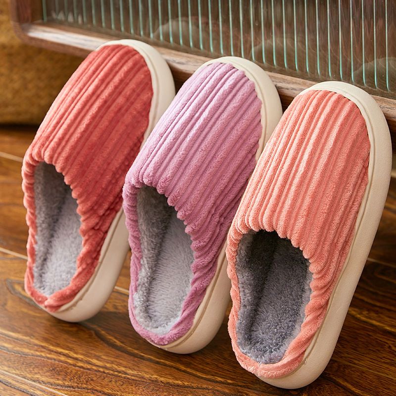 Women's winter indoor home anti-slip  new warm plush home cotton slippers for men