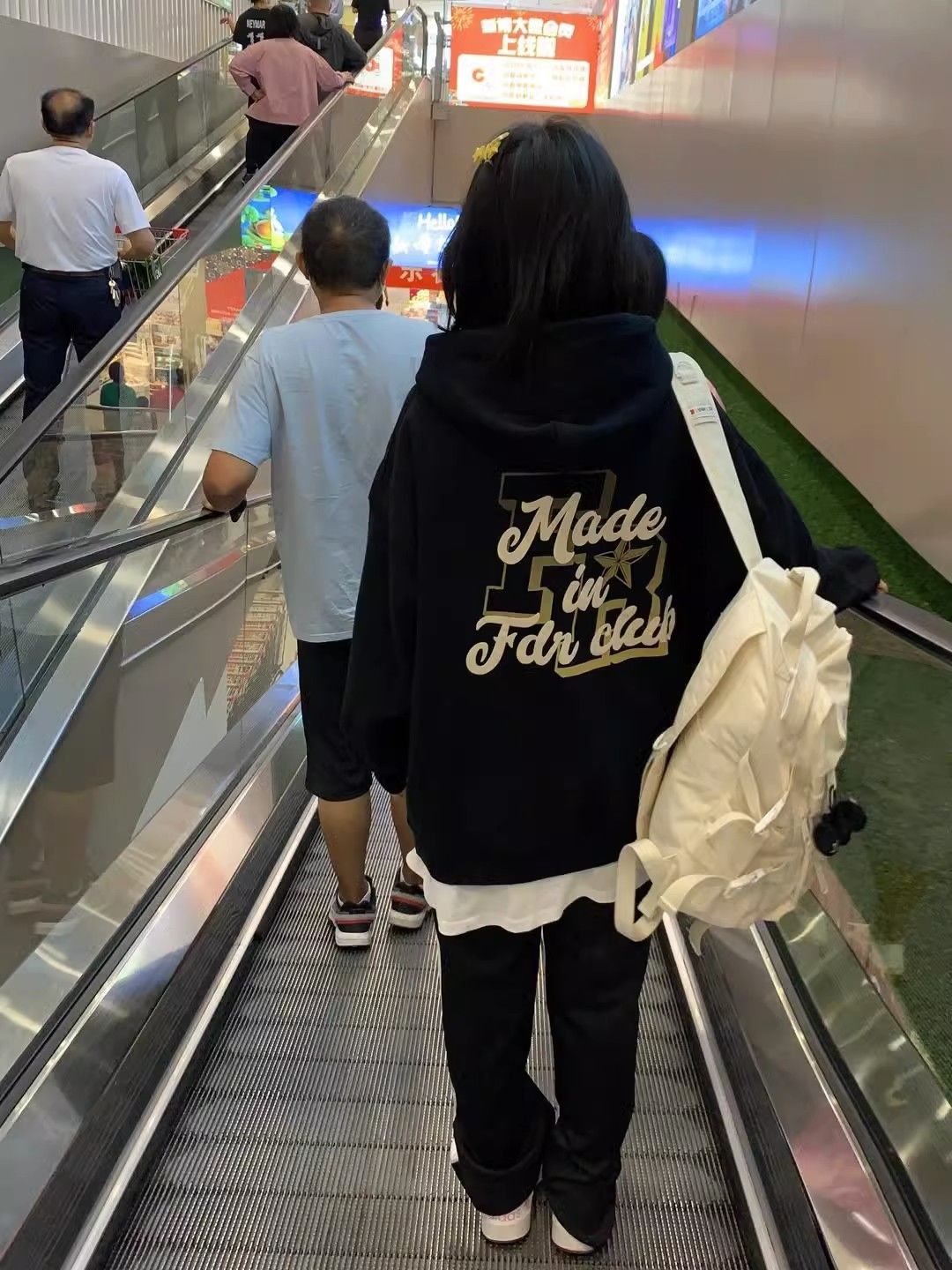 100%重磅純棉連帽衛衣女2023秋冬新款寬鬆黑色加絨加厚慵懶風外套