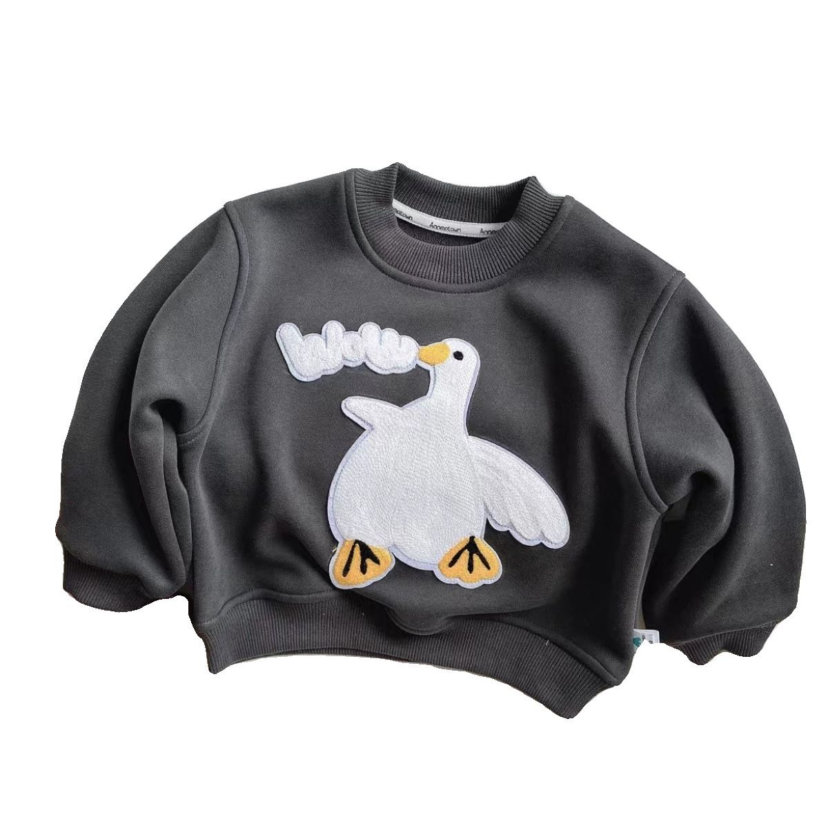 Children's Clothing  Girls Winter New Style Velvet Cartoon Print Sweater Baby Girl Versatile Outerwear Warm Top