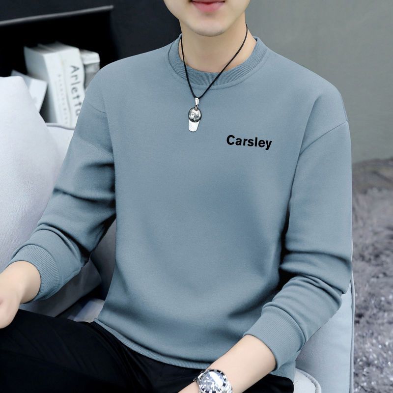 Sweater men's spring and autumn trendy brand ins loose casual round neck top trendy new long-sleeved t-shirt bottoming shirt