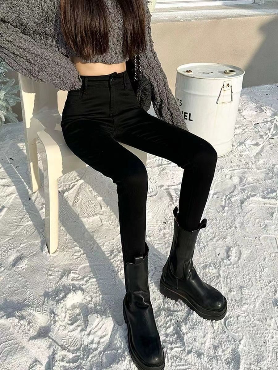 牛仔褲女春秋季2023新款高腰顯瘦緊身褲子秋季彈力修身小腳鉛筆褲