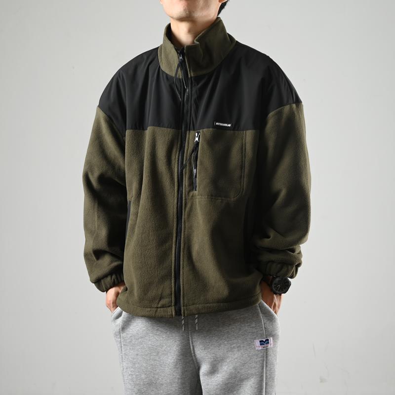 XGI Polar Fleece Jacket Men's Autumn and Winter Trendy Stand Collar Jacket Youth Japanese Retro Versatile Handsome Top Trendy