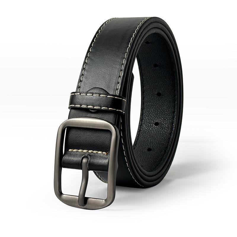 Instagram buckle boys, simple waist high school students, handsome denim Korean version, slim belt for men_voghion.com