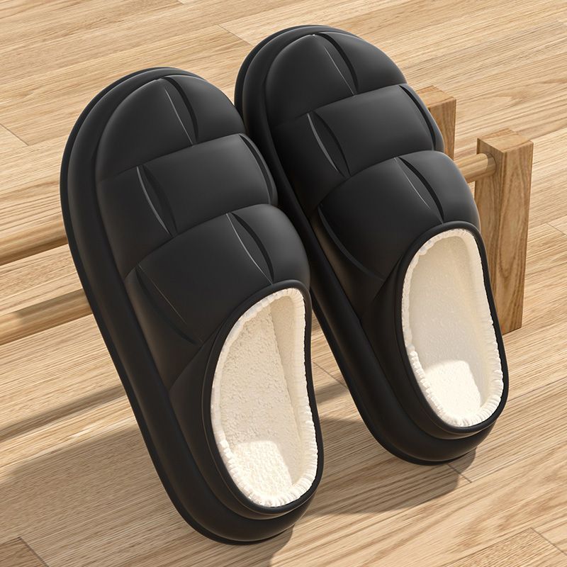 Middle-aged and elderly cotton slippers men's autumn and winter  new indoor waterproof plus velvet warm anti-slip parents' cotton shoes