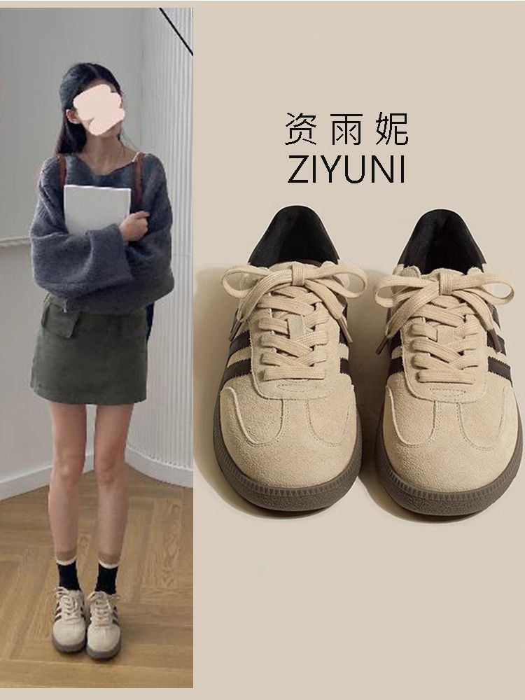Dexun shoes for women 2023 autumn new thick-soled design niche student Internet celebrity sports and leisure board shoes