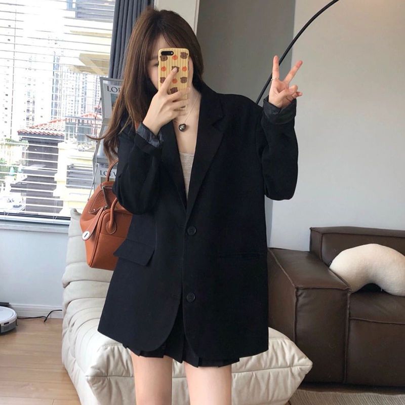 Black blazer women's short 2023 spring and autumn new Korean style small high-end commuting casual suit