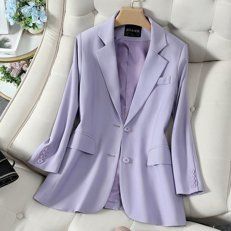 Small suit jacket for women 2023 spring and autumn new high-end thin design niche casual purple suit top