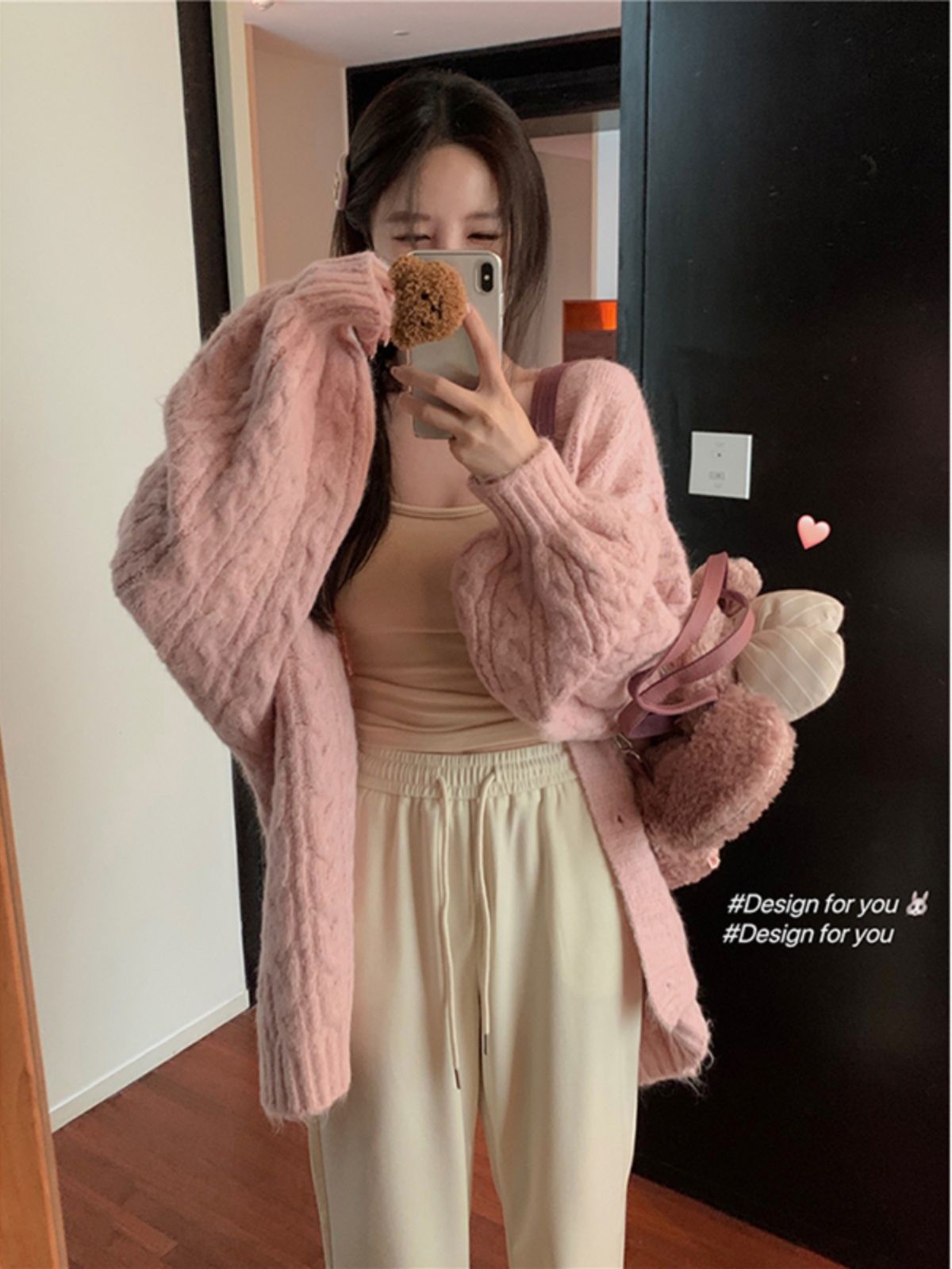 Lazy style soft waxy twist sweater women's autumn Korean style new loose soft waxy simple long-sleeved knitted jacket