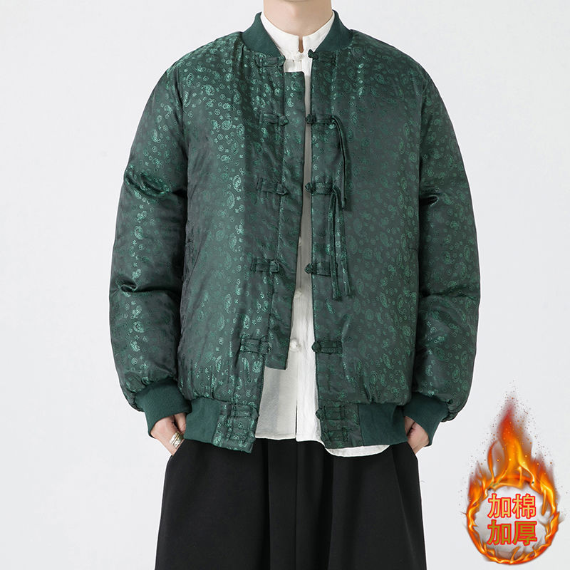 羽绒棉服男中国风冬季加厚棉袄夹克新中式唐装宽松大码棉衣外套潮