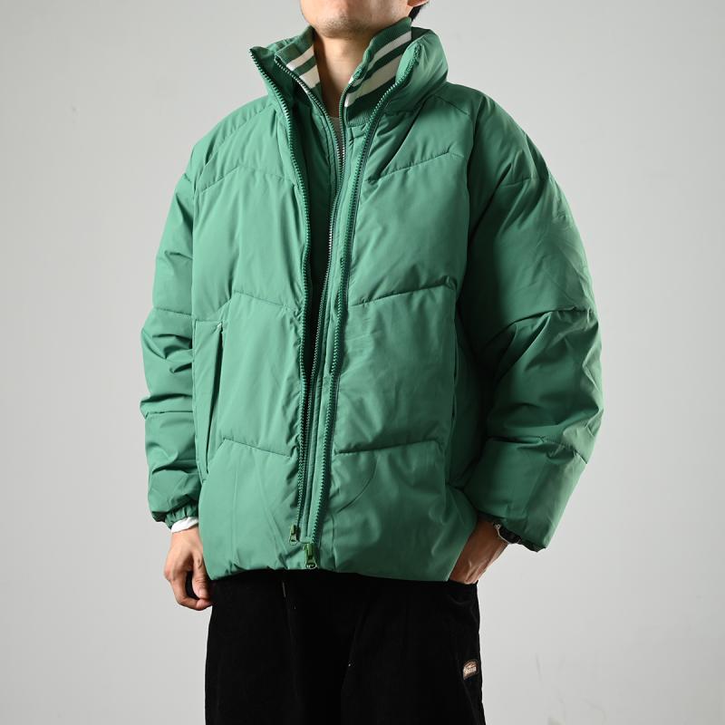 XGI winter new fake two-piece stand-up collar cotton coat men's trendy brand loose couple casual versatile cotton coat thickened jacket