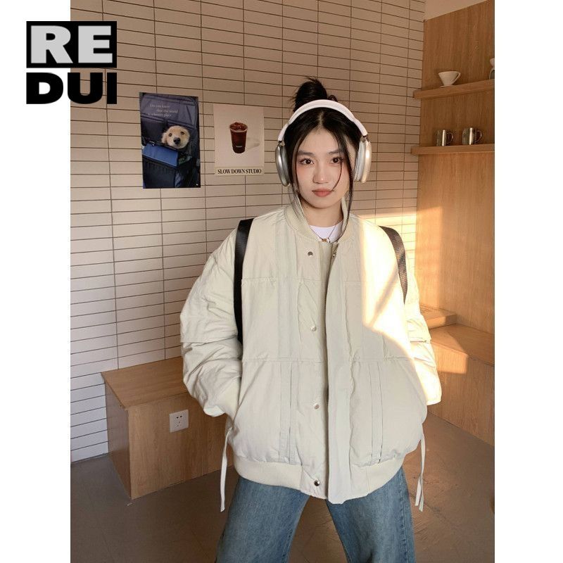 美拉德設計感中性飛行服外套女秋冬寬鬆國潮百搭男棉夾克外套休閒