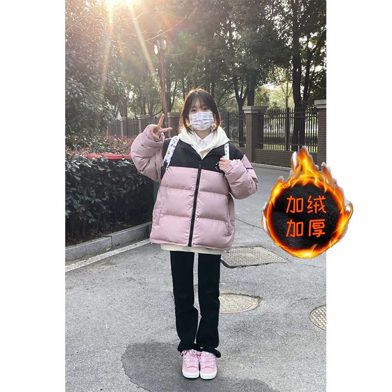 黑色高腰加絨加厚直筒牛仔褲女秋冬寬鬆顯瘦小個子煙管窄版闊腿褲